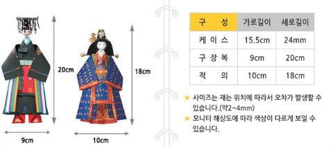 กระดาษพับตุ๊กตาชุดราชสำนักประจำชาติเกาหลี No.1 구장복,적의 만들기 No.1 Korea Royal Court Dress No.1
