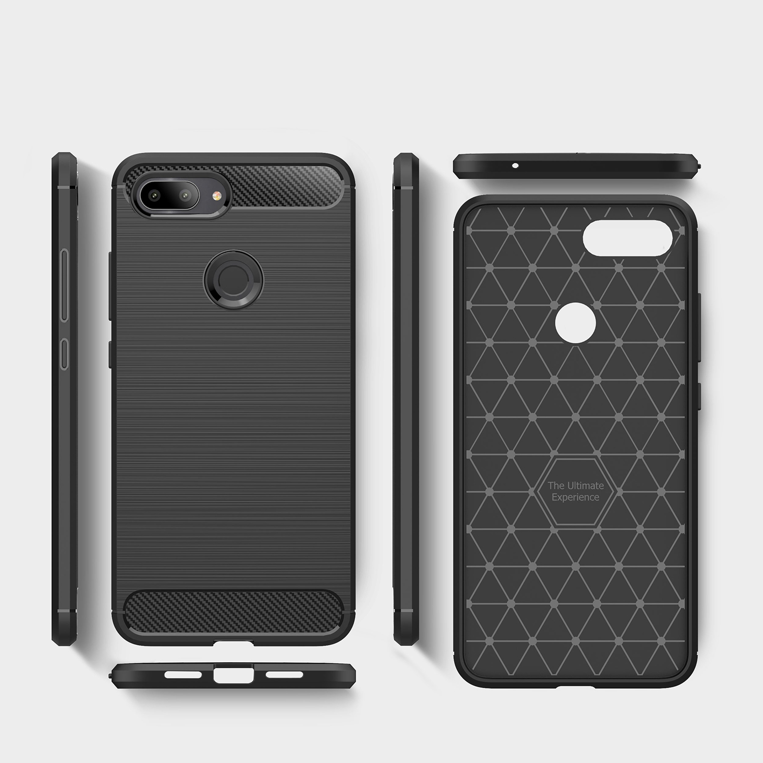 เคส Xiaomi Mi 8 Lite #เคสฝาหลัง TPU นิ่มคาร์บอนไฟเบอร์ผิวแบบขัดแปรง