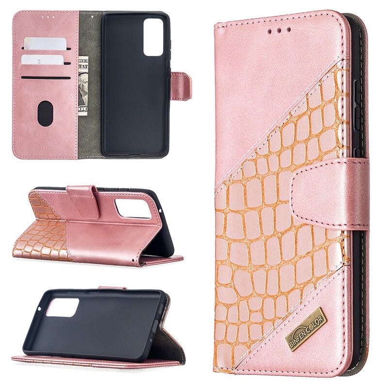 เคส Samsung Galaxy S20 FE / S20 FE 5G #เคสฝาพับหนัง PU ลายนูนมีช่องเสียบบัตร Luxury Crocodile Texture Wallet Emboss Leather Stand Phone Case