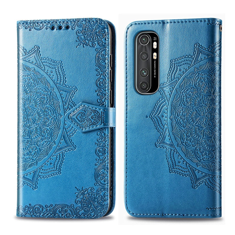 Case Xiaomi Mi Note 10 Lite #เคสฝาพับหนัง PU ผิวลายนูน Embossed Mandala Flower Leather Wallet