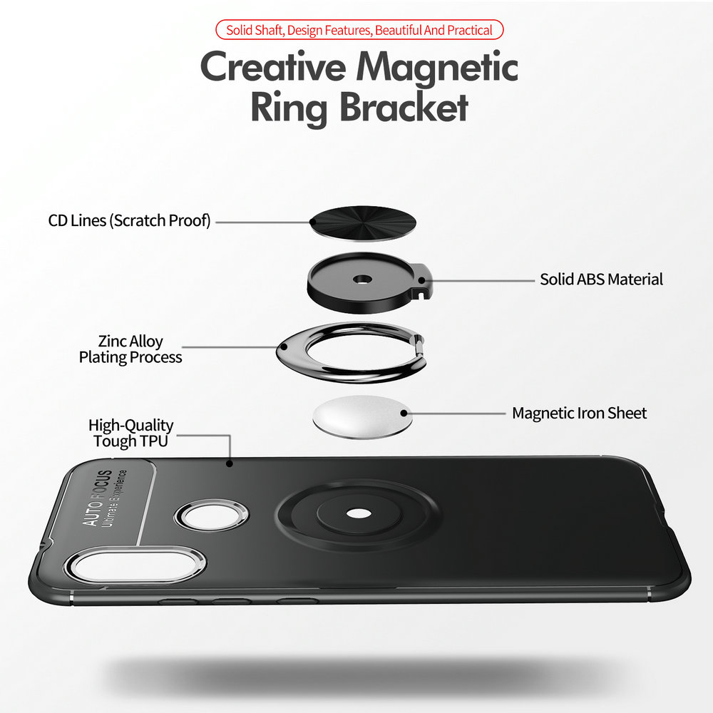 เคส Xiaomi Mi A2 #เคสฝาหลังTPU มีแหวนสวมนิ้ว Finger Ring Kickstand (Built-in แผ่นโลหะแม่เหล็ก)