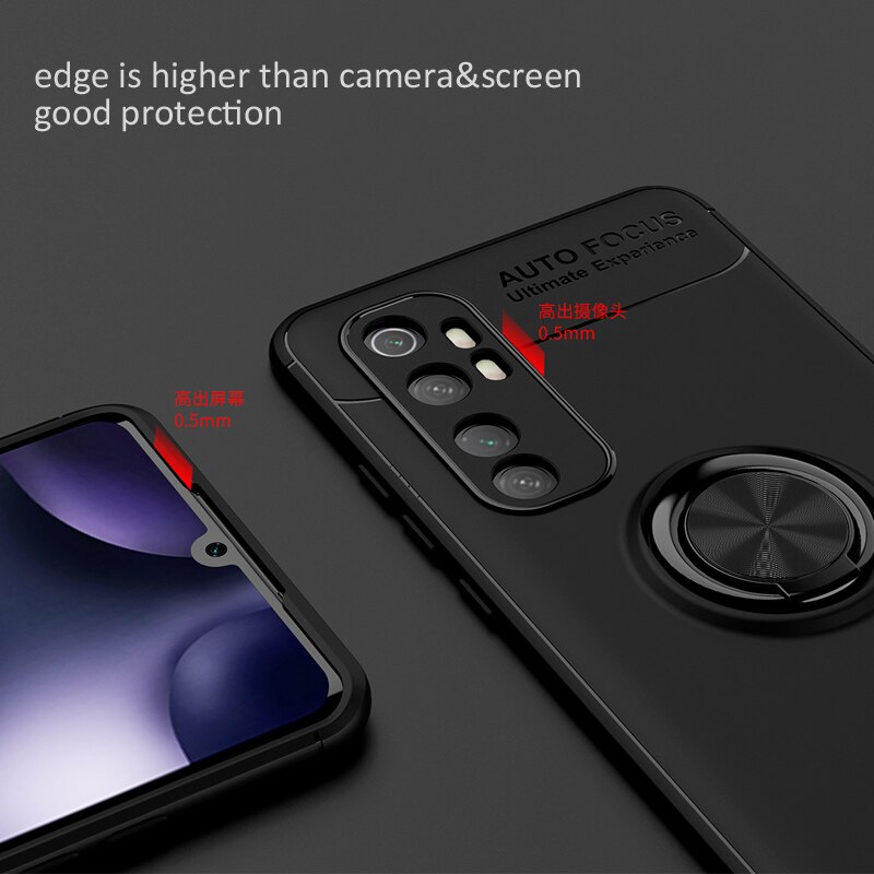 Case Xiaomi Mi Note 10 Lite #เคสฝาหลัง TPU Finger Ring Kickstand (แผ่นโลหะแบบ Built-in)