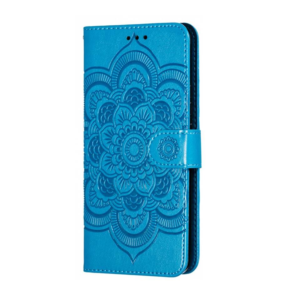 Case Samsung Galaxy A20s #เคสฝาพับหนัง PU ปั้มลาย Imprint Mandala Flower