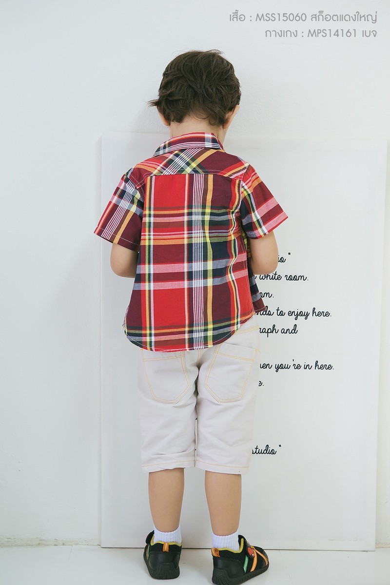 เสื้อลายสก็อตแดงใหญ่ เด็ก 1 ถึง 4 ขวบ
