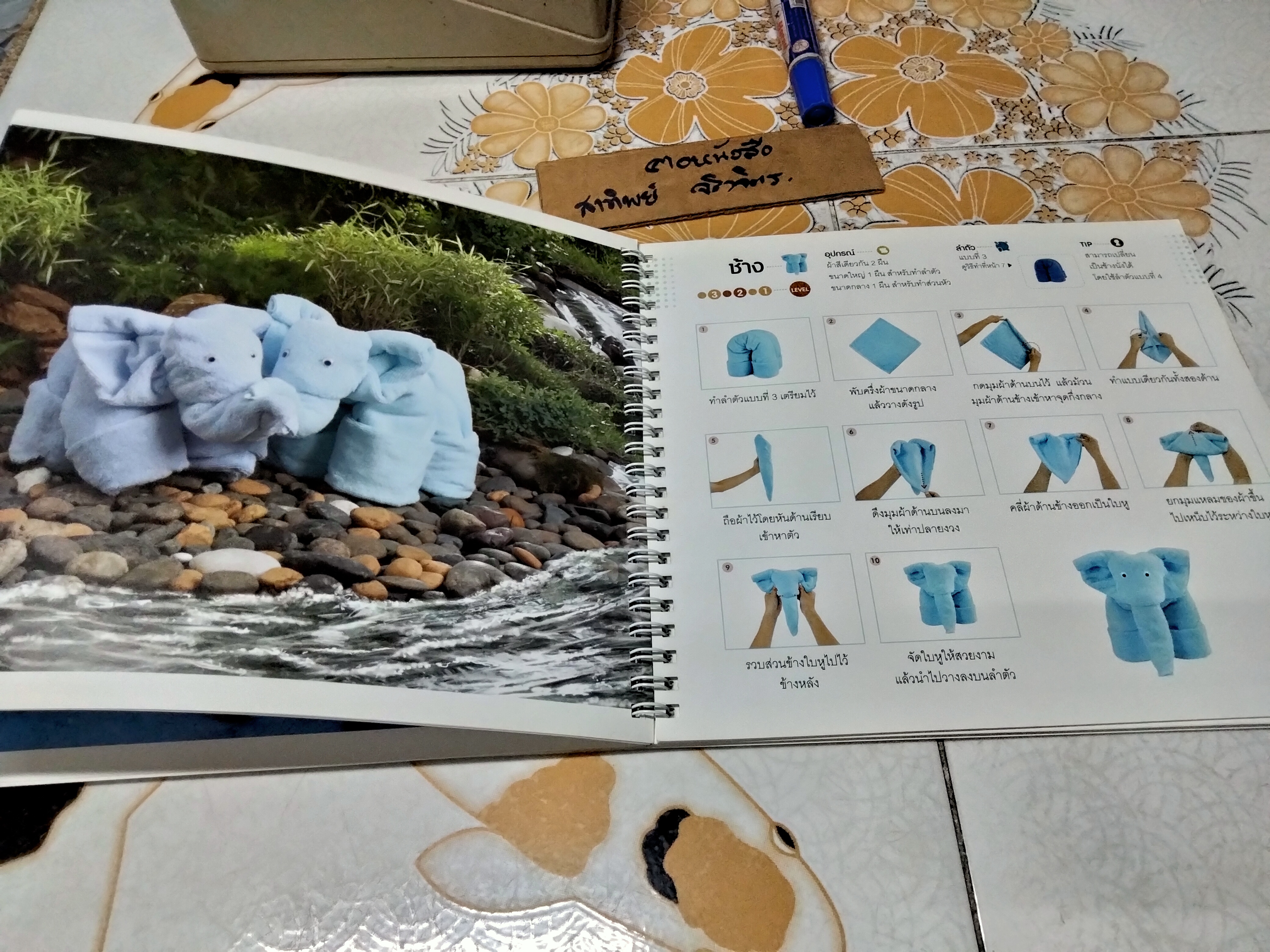 ผ้าขนหนูหรรษา สนุกกับการพับผ้าขนหนู 30 แบบ ผู้เขียน ทรงวุฒิ สุภรศิริกุล พิมพ์ปีพ.ศ 2551