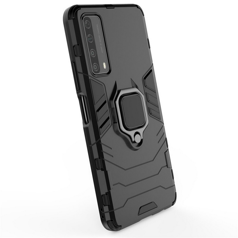 Case Huawei Y7a #เคสฝาหลังพลาสติกแข็ง +TPU Hybrid Case มีแหวนสวมนิ้วโลหะ