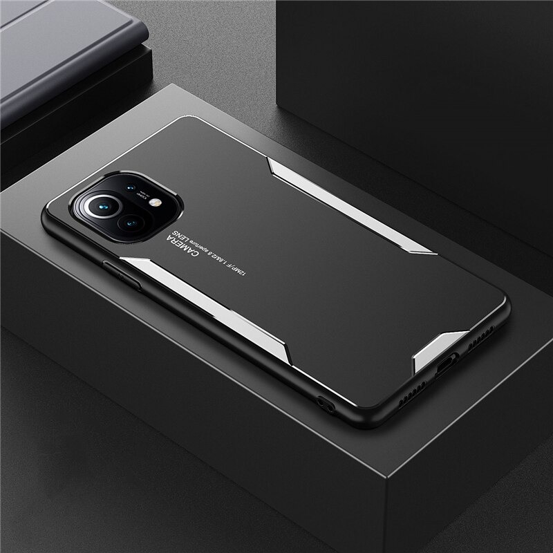 เคส Xiaomi Mi 11 #เคสฝาหลังไฮบริด Metal +TPU Shockproof metal back plate Phone Back Cover