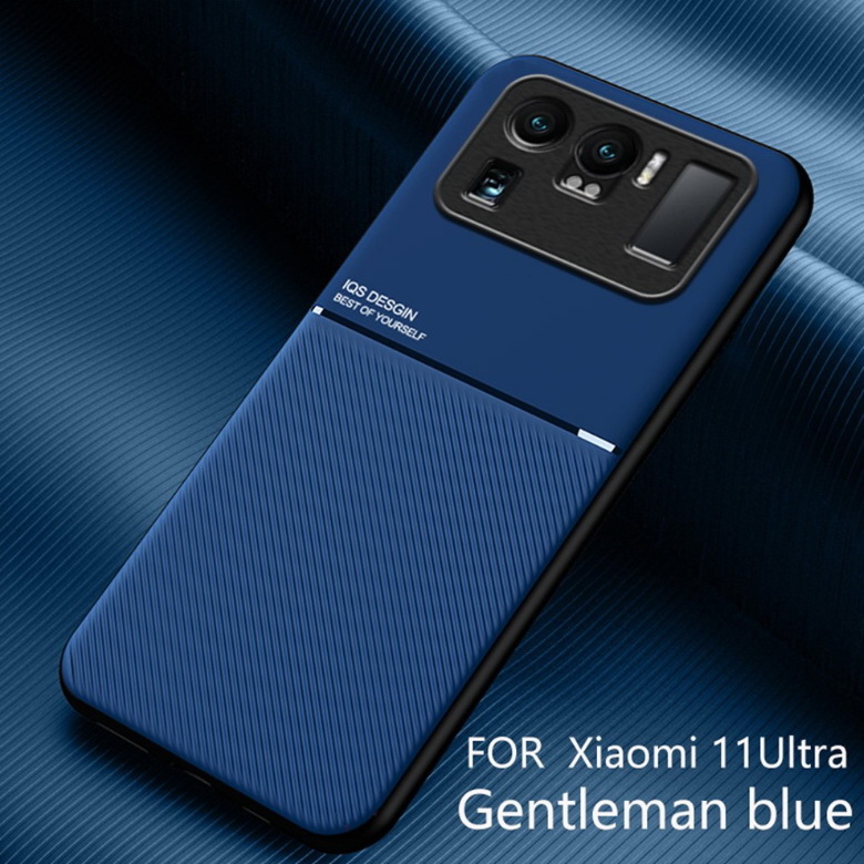 เคส Xiaomi Mi 11 Ultra #เคสแบบฝาหลัง TPU เคลือบหนัง PU สไตล์ธุรกิจที่เรียบง่ายมีแผ่นเหล็กในตัว Minimalist Business Style Leather Coated TPU Built-in metal magnetic plate