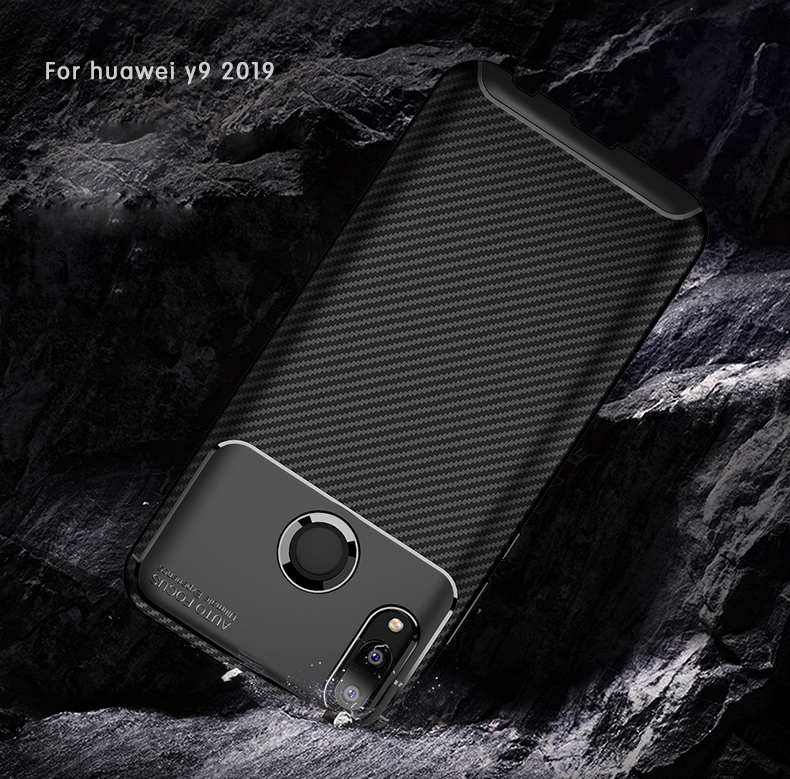 Case Huawei Y9 (2019) #เคสฝาหลังนิ่ม Carbon Fiber Anti-drop TPU Protection