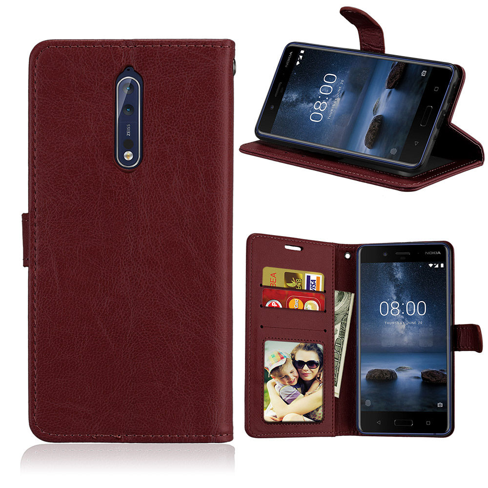 Case Nokia 8 #เคสฝาพับแบบกระเป๋าสตางค์แบบ Solid Color Wallet สีสันสวยงามทันสมัย