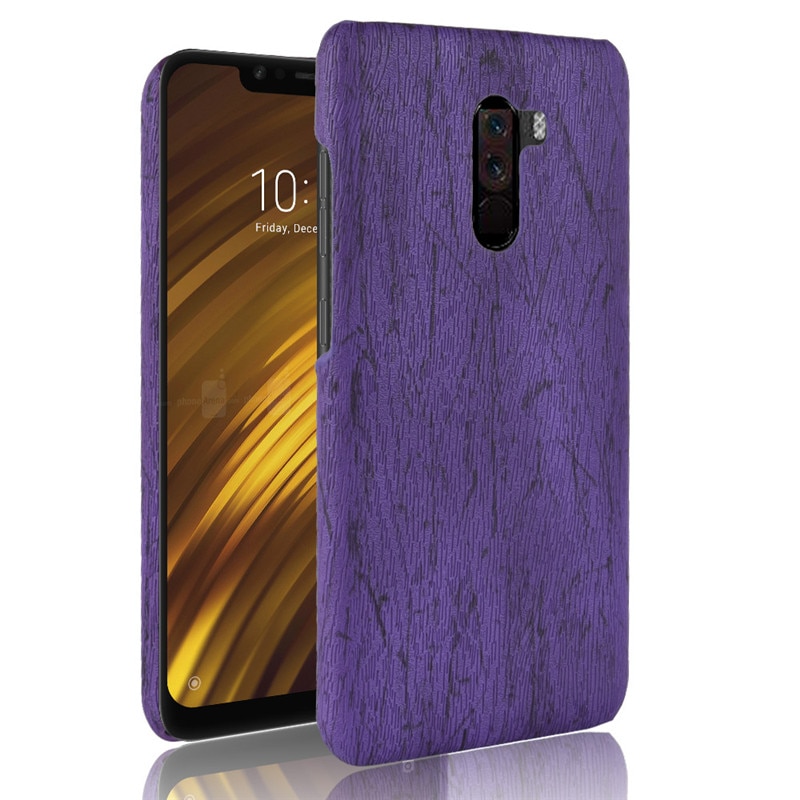 Case Xiaomi Pocophone F1 #เคสฝาหลังพลาสติกเคลือบผิวลายไม้สีสันสวยงามทันสมัย
