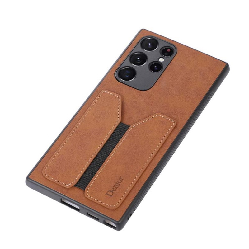 เคส Samsung Galaxy S22 Ultra 5G #เคสฝาหลัง TPU เคลือบหนัง PU ขอบนิ่มมีช่องใส่บัตร Leather Coated TPU Hybrid
