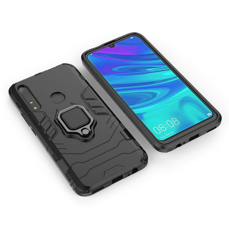 Case Huawei Y9 Prime 2019 #เคสฝาหลังพลาสติกแข็ง +TPU Hybrid Case มีแหวนสวมนิ้วโลหะ