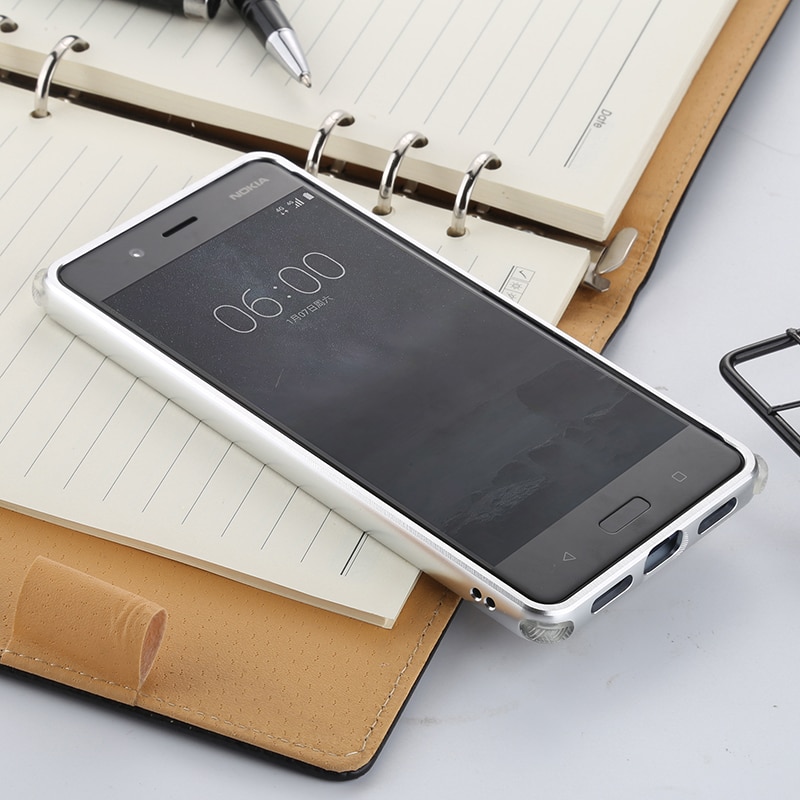 เคส Nokia 8 #เคสฝาหลังกรอบโลหะกันกระแทกฝาหลังพลาสติกเลื่อนสไลด์