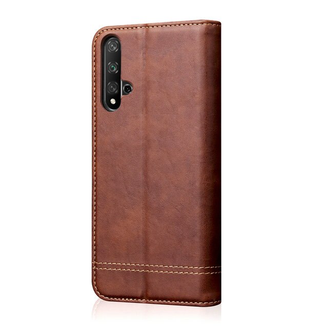 Case Huawei Nova 5T #เคสฝาพับหนัง PU Crazy Horse Texture Retro Leather Auto-absorbed Wallet คุณภาพดี