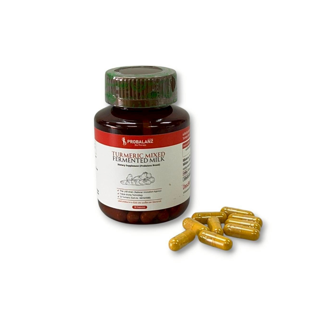 Probalanz Bio Therapy Turmeric Mixed Fermented Milk โพรบาลานซ์ ไบโอ เธอราปี ขมิ้นหมักผสมนมเปรี้ยว 30 Capsules