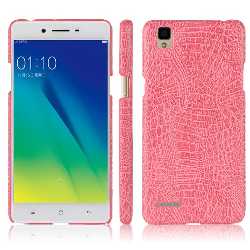 Case OPPO F1 /A35 #เคสฝาหลังพลาสติกแข็งเคลือบหนัง PU ลายผิวหนังจระเข้