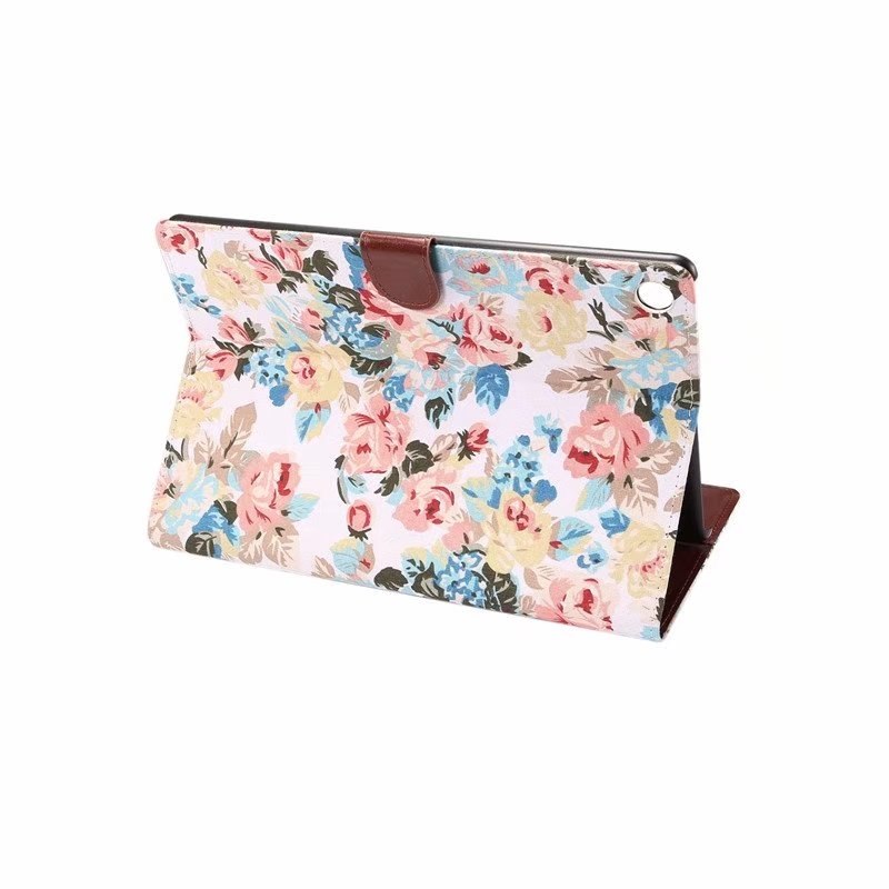 Case Huawei MediaPad M5 Pro 10.8 นิ้ว #เคสฝาพับแบบกระเป๋าสตางค์หนัง PU ผิวผ้าลายดอกไม้ Cloth Texture Leather Auto Wake Up/Sleep