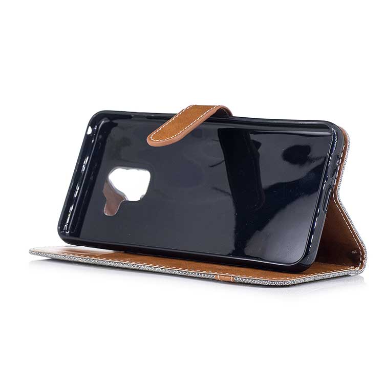 Case Samsung Galaxy A8+ (2018) #เคสฝาพับหนัง PU พร้อมสายคล้องมือ