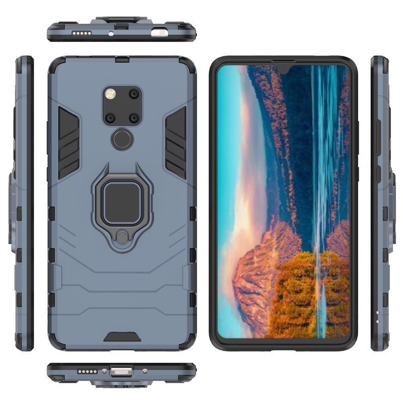 Case Huawei Mate 20 X #เคสฝาหลังพลาสติกแข็ง +TPU Hybrid Case มีแหวนสวมนิ้วโลหะ