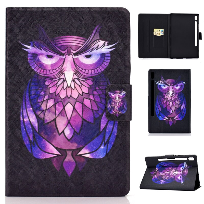 เคส Samsung Galaxy Tab S6 T860 T865 10.5 inch #เคสฝาพับพิมพ์ลายหนัง PU พร้อมที่เก็บการ์ด Pattern Printing PU Leather Tablet Stand Case with Card Storage