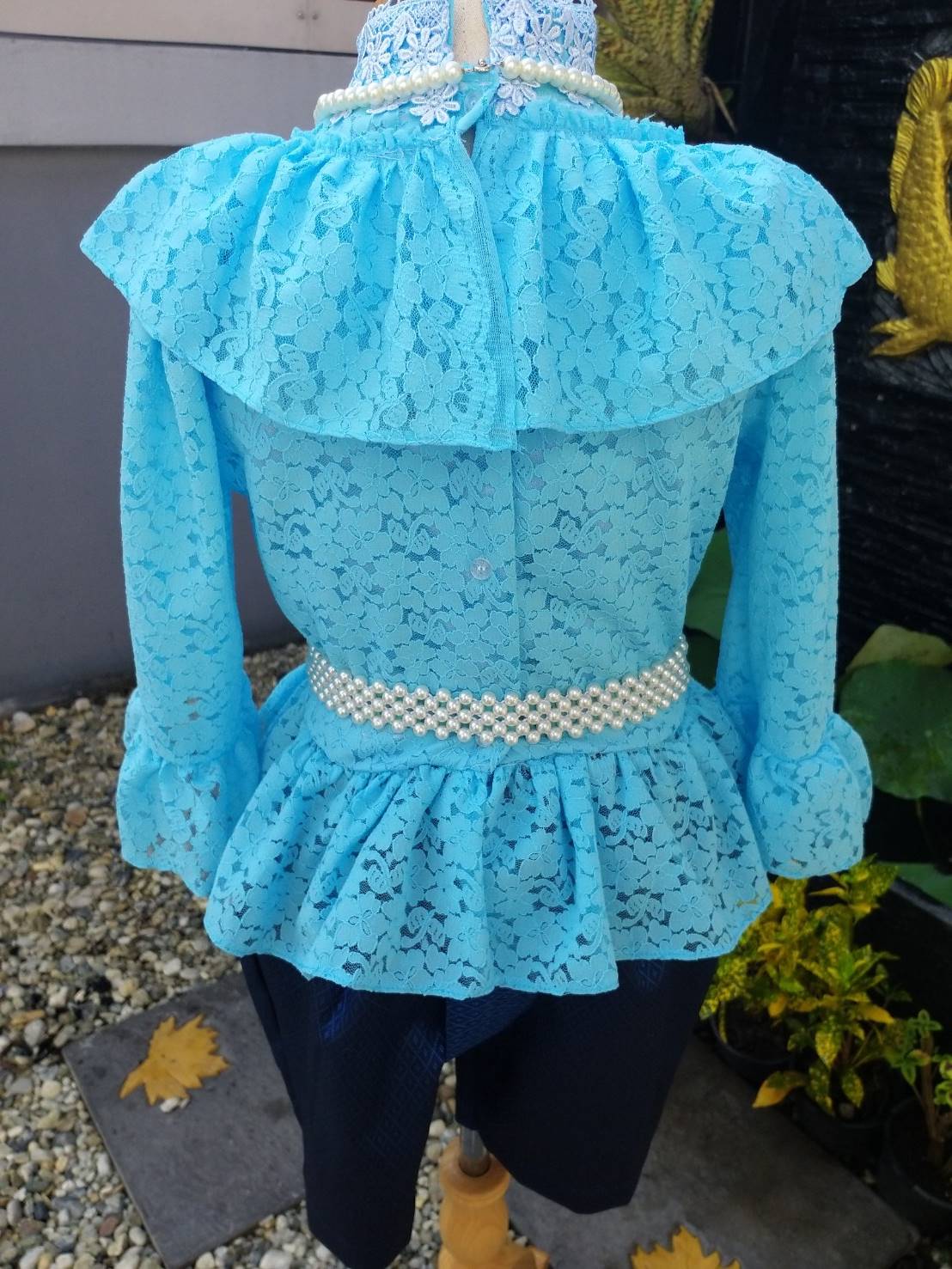 ชุดไทยเด็กหญิง รัชกาลที่ 5 ลูกไม้แขนยาว