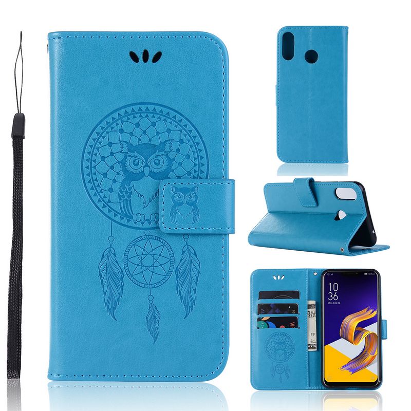 เคส Asus Zenfone 5 ZE620KL / Zenfone 5Z ZS620KL #เคสฝาพับแบบกระเป๋าสตางค์ฝาพับหนัง PU ลายนกฮูก Dream Catcher Owl