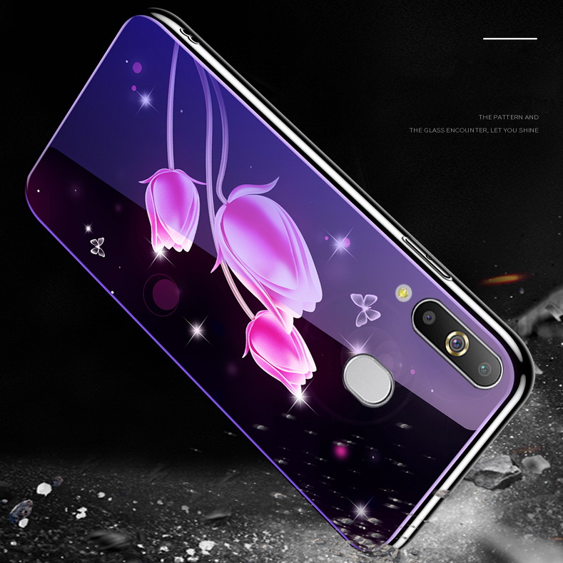 เคส Samsung Galaxy A20s #เคสฝาหลังไฮบริดขอบเงา Electroplated TPU Soft Frame + Blue-ray Tempered Glass + PC