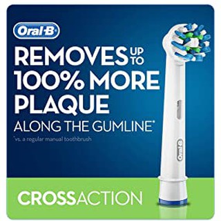 Oral-B® Cross Action® Replacement Brush Heads Refill White EB50-3, EB50-4 สีขาว 3 ชิ้น/แพ็ค, สีขาว 4 ชิ้น/แพ็ค หัวแปรงสีฟันไฟฟ้า สีขาว