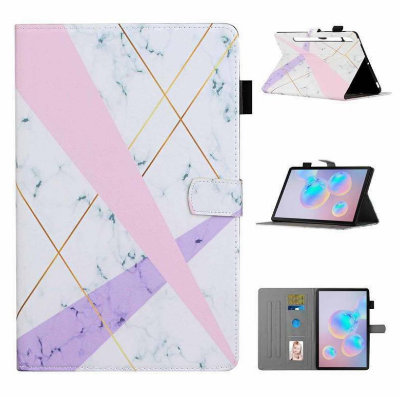 Case Samsung Galaxy Tab S7 SM-T870 SM-T875 #เคสฝาพับมีช่องเก็บบัตรพิมพ์ลายสวยๆ Pattern Printing Magnetic Leather