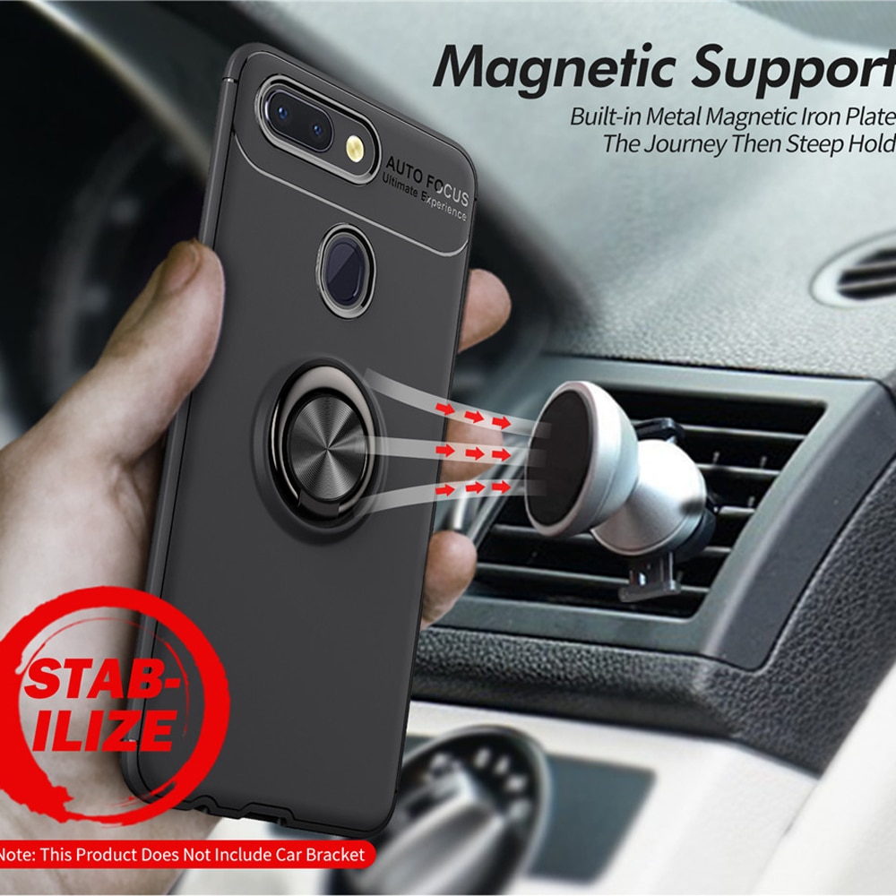 Case Xiaomi Mi 8 Lite TPU #เคสฝาหลังมีแหวนสวมนิ้ว Finger Ring Kickstand (Built-in แผ่นโลหะ)
