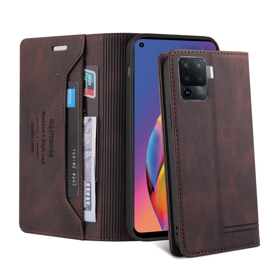 เคส Oppo A94 #เคสฝาพับหนัง PU สไตล์กระเป๋าสตางค์พร้อมช่องใส่การ์ด Luxury Flip Stand Card Phone Leather Wallet Cover Casing