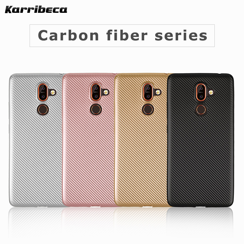 เคส Nokia 7 plus #เคสฝาหลังนิ่ม Soft TPU ผิวคาร์บอนไฟเบอร์ป้องกันลายนิ้วมือ