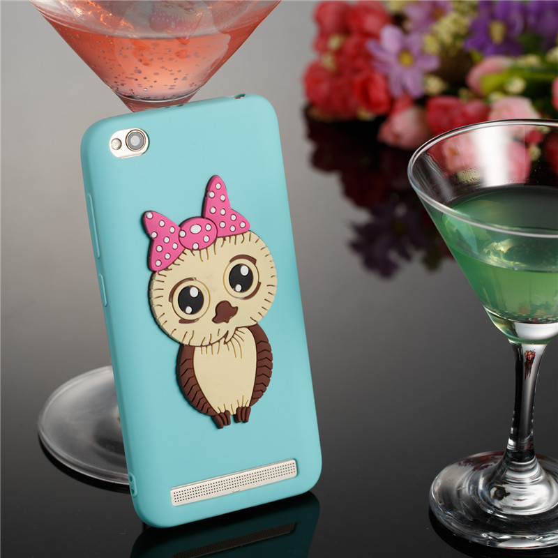 Case Xiaomi Redmi 5A #เคสฝาหลังนิ่มลายนกฮูกติดโบ 3D น่ารัก Lovely 3D Owl with Bowknot Pattern