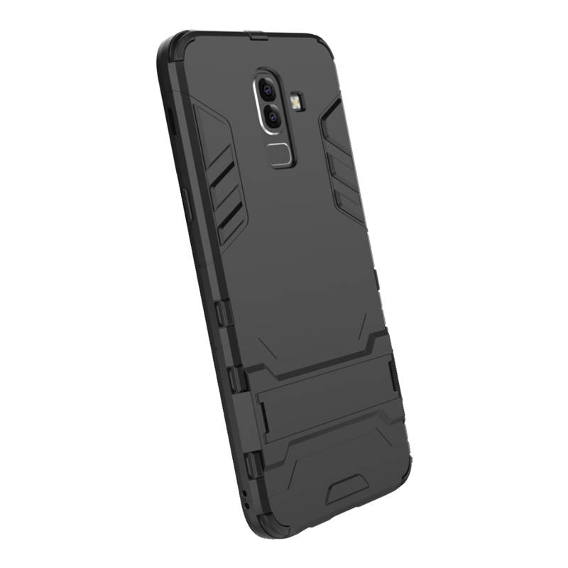 เคส Samsung Galaxy J8 (2018) #เคสฝาหลังพลาสติก ไฮบริด TPU + Kickstand