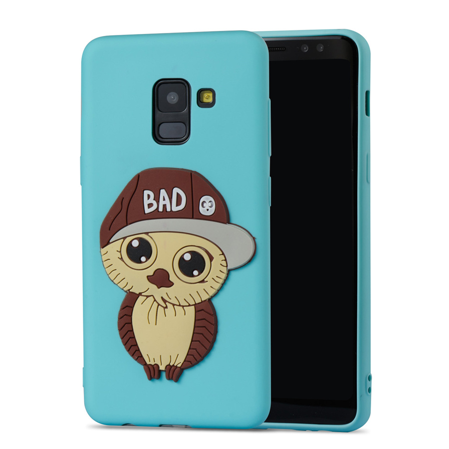 Case Samsung Galaxy A8+ (2018) #เคสฝาหลังนิ่มลายนกฮูกใส่หมวก 3D น่ารัก Cute 3D Owl with Cap Pattern Gel