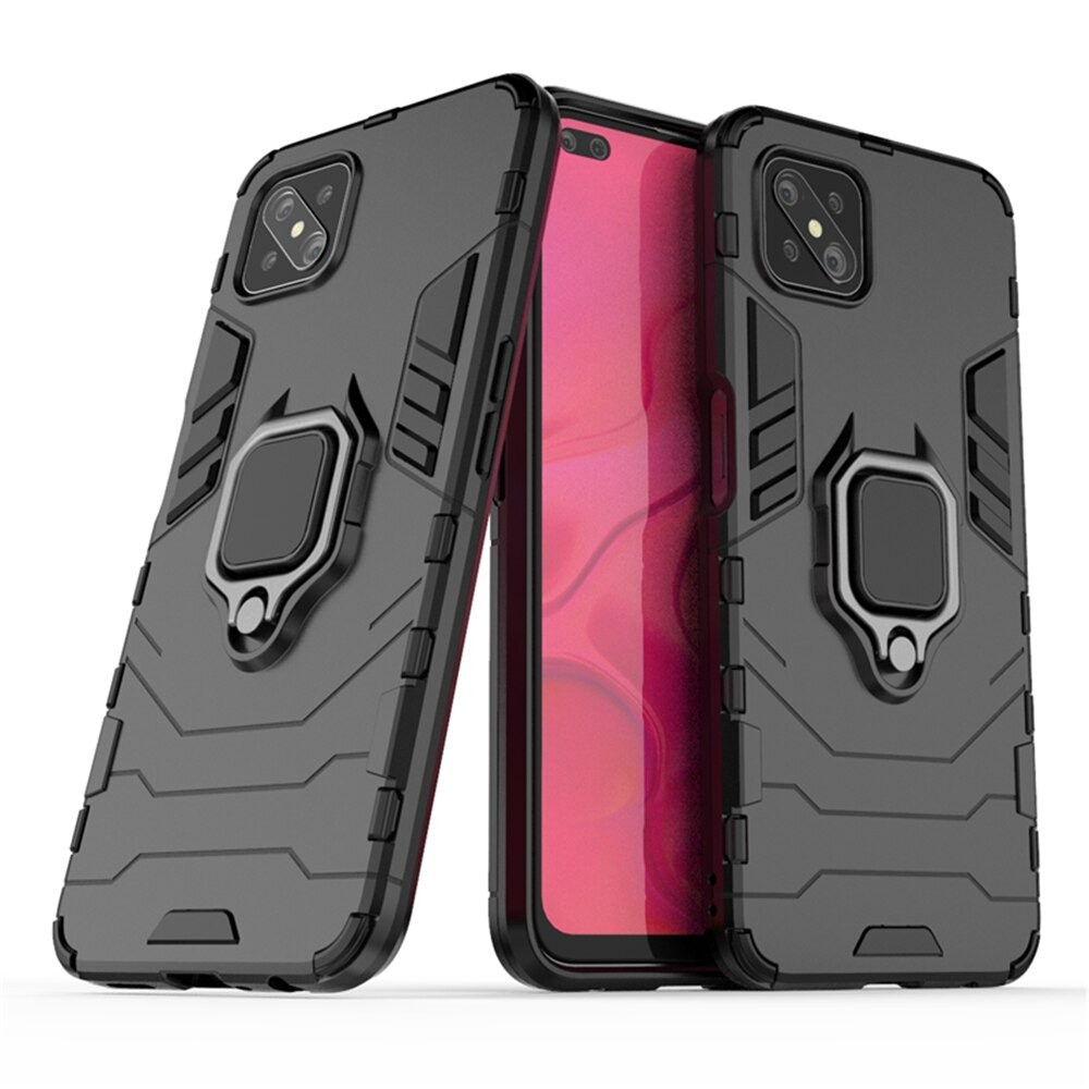Case OPPO Reno 4 Z 5G#เคสฝาหลังพลาสติกแข็ง +TPU Hybrid Case มีแหวนสวมนิ้วโลหะ