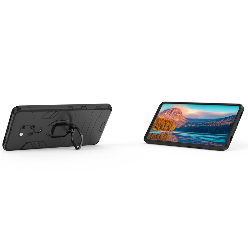 Case Huawei Mate 20 X #เคสฝาหลังพลาสติกแข็ง +TPU Hybrid Case มีแหวนสวมนิ้วโลหะ
