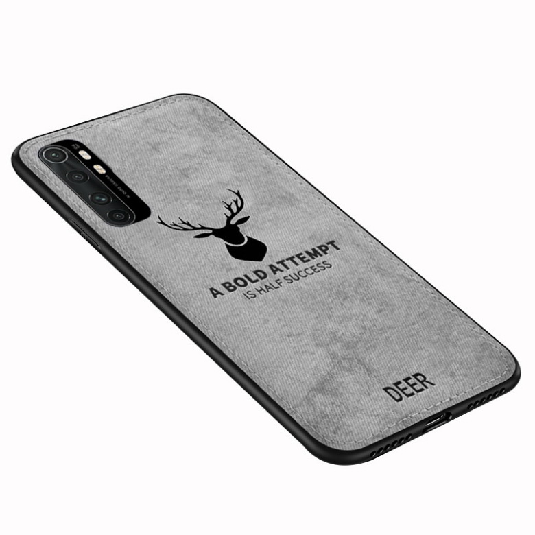 Case Xiaomi Mi Note 10 Lite #เคสฝาหลังเคลือบผิวผ้า PC + TPU Retro Velvet Cloth Coated