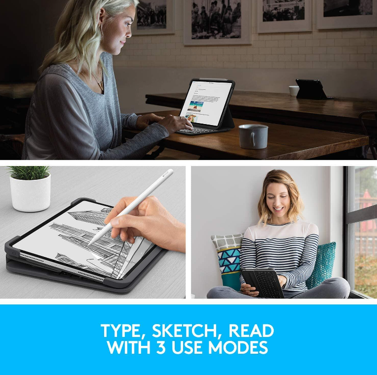 Logitech® SLIM FOLIO PRO keyboard case with Bluetooth for iPad Pro 11-inch or 12.9-inch เคสคีย์บอร์ด