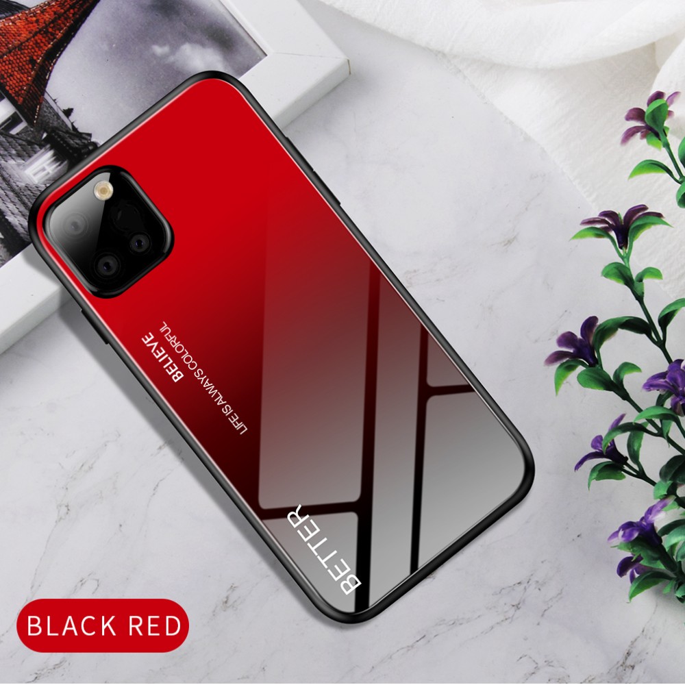 Case Samsung Galaxy Note 10 Lite #เคสฝาหลัง Gradient Color Glass + PC + TPU Hybrid Case
