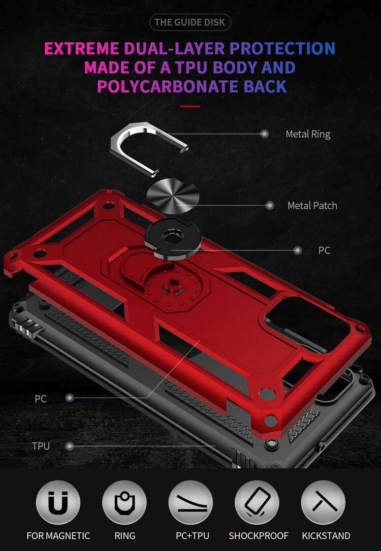 Case Samsung Galaxy A51 #เคสฝาหลัง Hybrid TPU+PC มีแหวนสวมนิ้ว