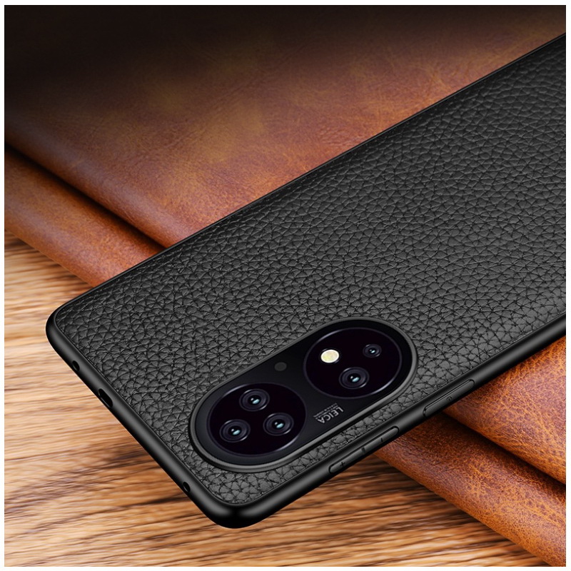เคส Huawei P50 #เคสฝาหลังหนังแท้ผิวลิ้นจี่ Luxury genuine leather case