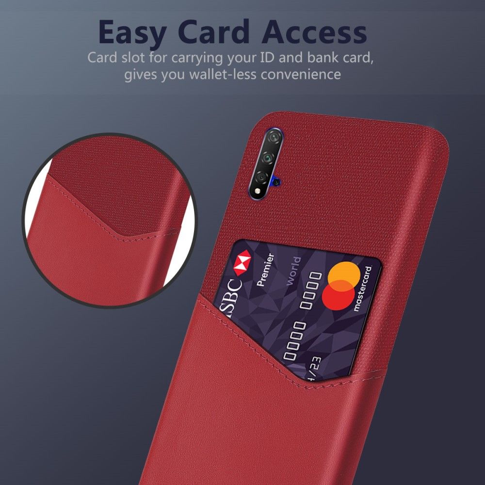 Case Huawei Nova 5T #เคสฝาหลัง Hybrid Protective มีช่องเสียบการ์ด KSQ Card Slot PC + PU Leather + Cloth