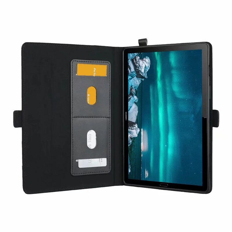 เคส Huawei MediaPad M6 10.8 inch #เคสฝาพับหนัง PU ช่องเสียบการ์ดภายนอกและภายใน Flip Card Slots Stand Leather