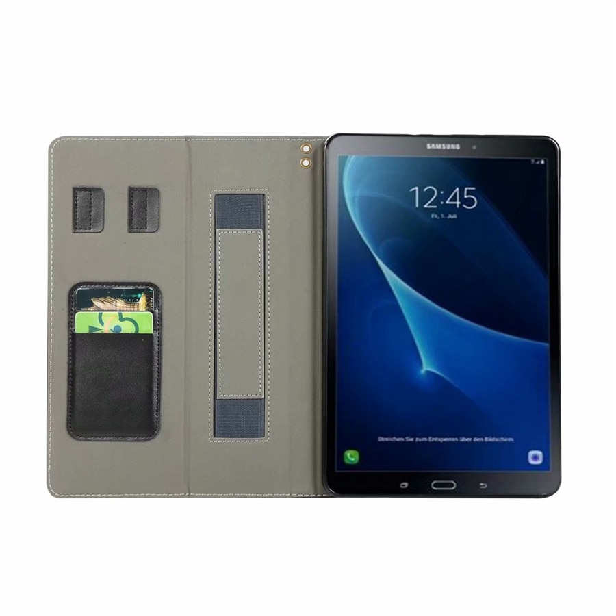 Case Samsung Galaxy Tab A 10.1 (2016) with S Pen P580 P585 #เคสฝาพับหนัง PU ผิวหนังม้ามีที่สวมนิ้ว
