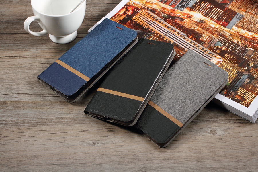 เคส Asus Zenfone 3 Ultra ZU680KL เคสฝาพับปกเสริมแผ่นเหล็ก Cross Texture Leather สวยหรู