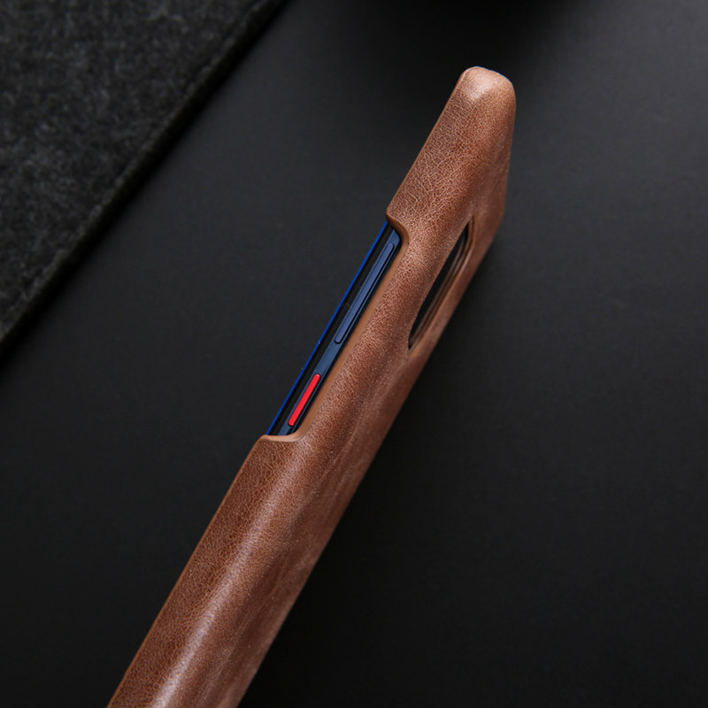 Case Huawei Mate 20 Pro #เคสฝาหลังแข็งเคลือบหนังแท้ Frosted Retro Genuine Leather Coated Hard PC