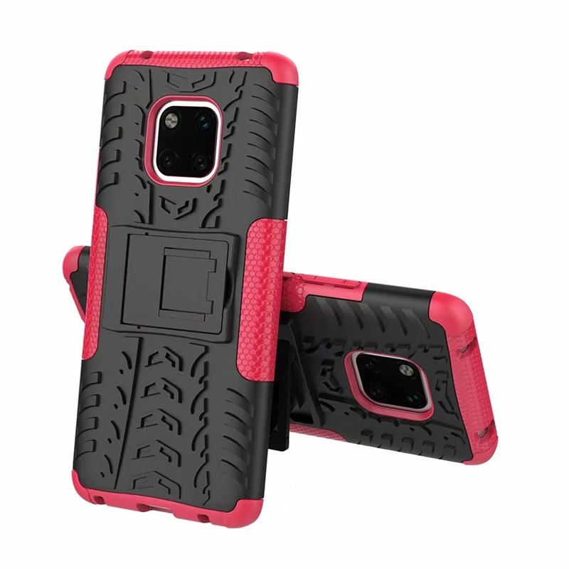 Case Huawei Mate 20 Pro #เคสฝาหลังกันลื่น Cool Tyre Pattern Kickstand (PC + TPU)