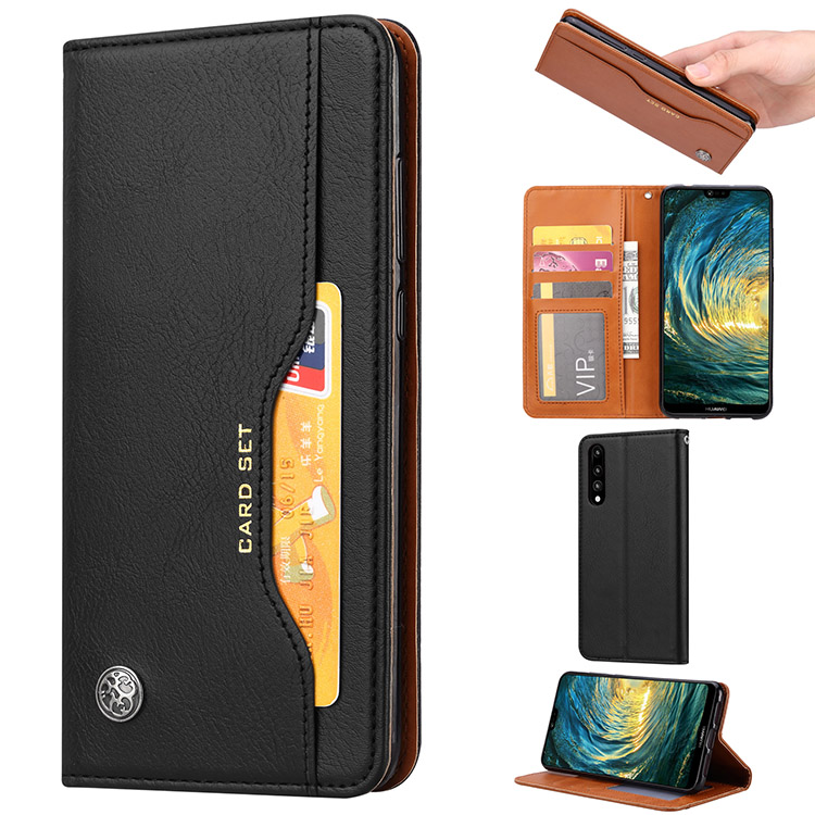 เคส Huawei P20 Pro #เคสฝาพับแบบกระเป๋าสตางค์หนัง PU มีช่องเสียบบัตรคุณภาพดี